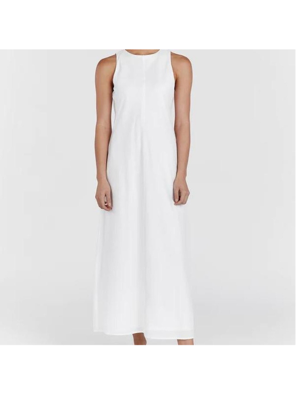 DISSH Harris White Linen Midi Dress Women Size US 2 Coastal Nautical Lightweight